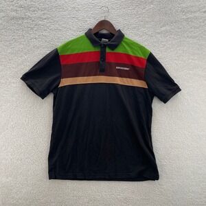 Vintage Burger King Polo Shirt Mens L Black Retro Uniform Employee Fast Food